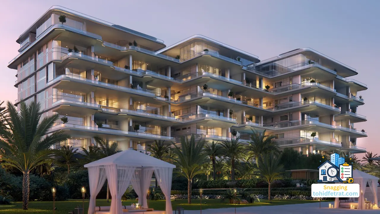 ORLA Dorchester Collection luxury residences exterior on Palm Jumeirah highlighting the importance of a professional snagging inspection before handover Presented by Tohid Fetrat