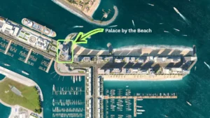 Palace by the Beach at Emaar Beachfront by Emaar location within Emaar Beachfront masterplan showing beachfront position in Dubai Presented by Tohid Fetrat
