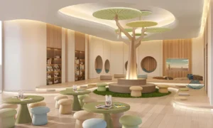 Palm Beach Tower 1 at Palm Jumeirah by Nakheel indoor children's play area with creative seating and family friendly design in Dubai Presented by Tohid Fetrat