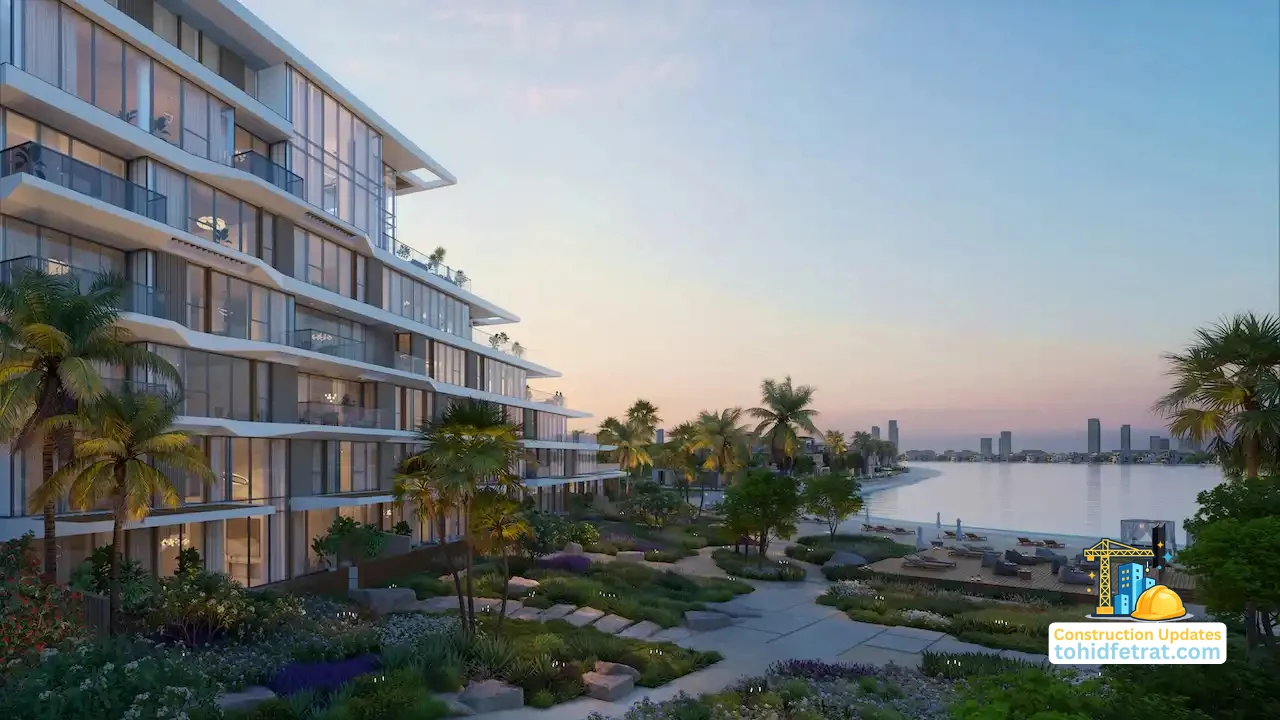 Palm Central Frond M Construction Update October 2025 featuring waterfront residences, landscaped gardens, and coastal living at Palm Jebel Ali Dubai Presented by Tohid Fetrat