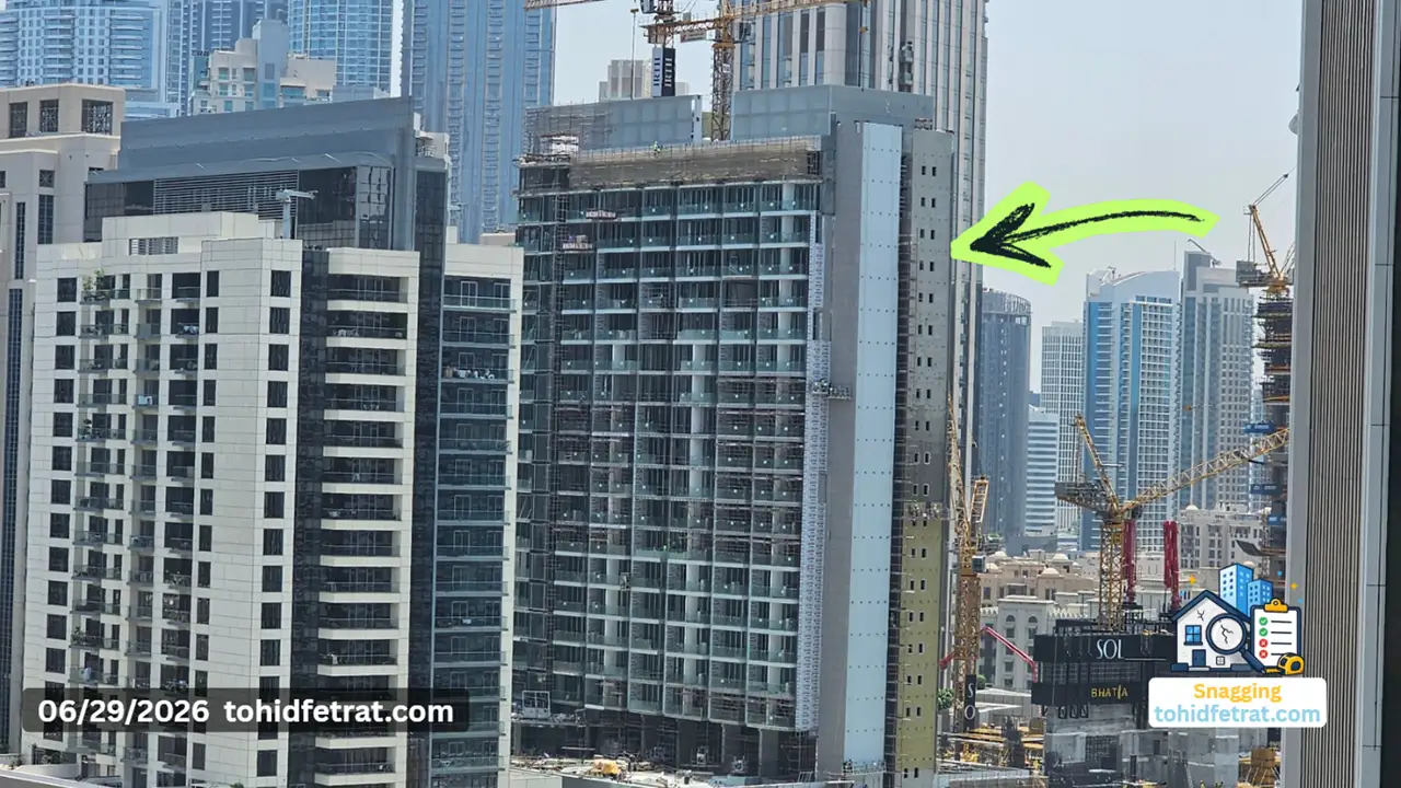 Rove Home Downtown Dubai Why Snagging Matters at This Stage showing the tower under construction on 29 June 2026 in Downtown Dubai Captured by Tohid Fetrat