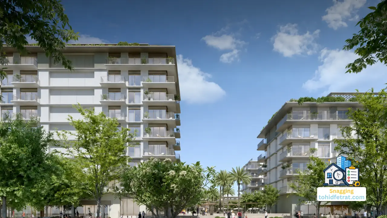 Why Snagging Matters at This Stage of Seascape at Rashid Yachts and Marina featuring contemporary waterfront residences surrounded by landscaped gardens. Presented by Tohid Fetrat