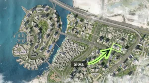 Silva at Dubai Creek Harbour by Emaar Properties location map highlighting the project position within Dubai Creek Harbour community in Dubai - Presented by Tohid Fetrat