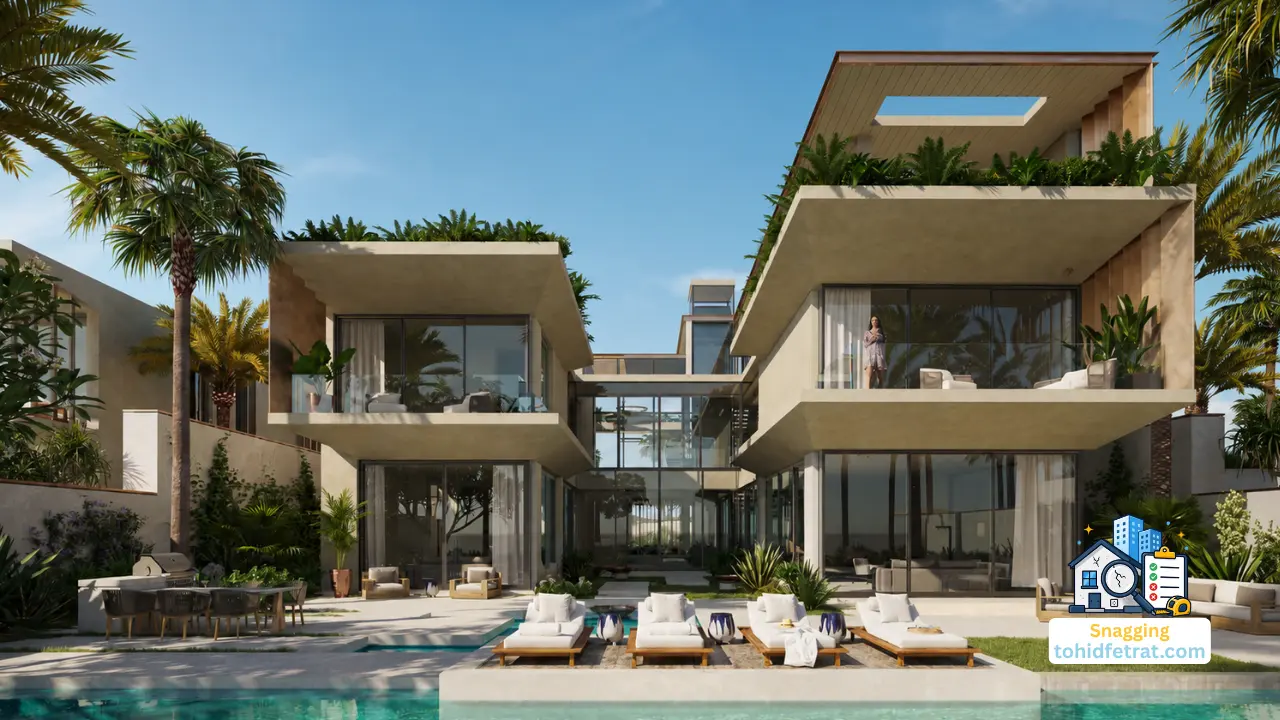 Luxury villa at Six Senses Residences The Palm highlighting the importance of a professional snagging inspection before handover Presented by Tohid Fetrat