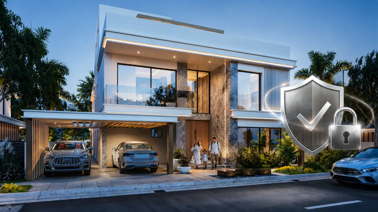 Secure property investment and escrow account protection at Tahiti at DAMAC Islands 2 featuring luxury villa architecture, Presented by Tohid Fetrat