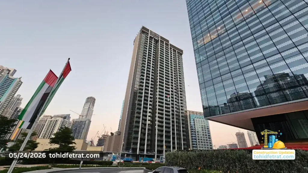 The Edge by Select Group construction update May 2026 showing tower progress in Business Bay Dubai Captured by Tohid Fetrat