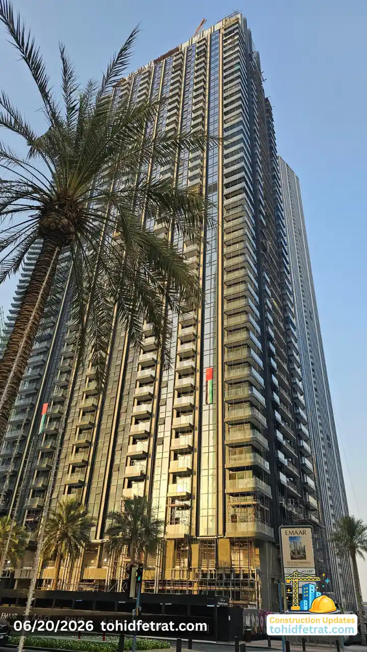 The St. Regis Residences Downtown Dubai façade progress and tower construction works on 20 June 2026 Captured by Tohid Fetrat