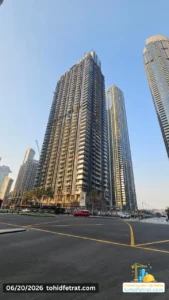 The St. Regis Residences Downtown Dubai construction update on 20 June 2026 showing residential tower elevation and ongoing exterior works Captured by Tohid Fetrat