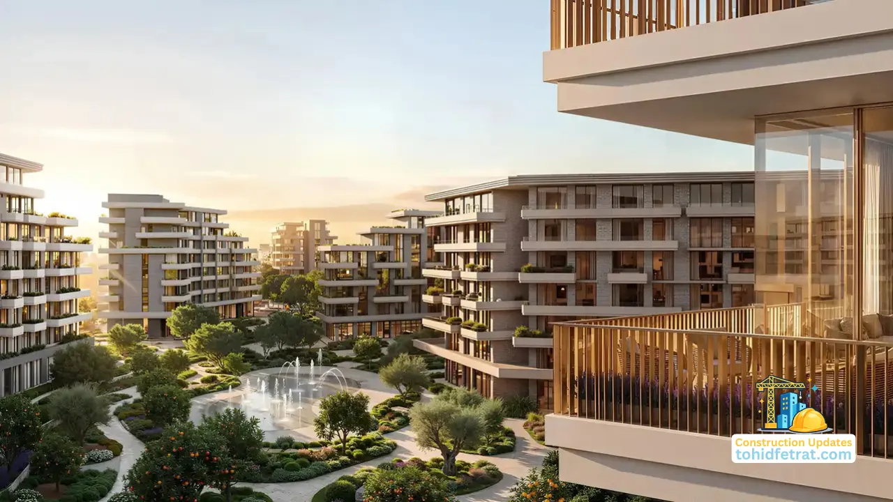 The Yards by Beyond Construction Updates showing landscaped residential buildings, central water features, and community green spaces Presented by Tohid Fetrat