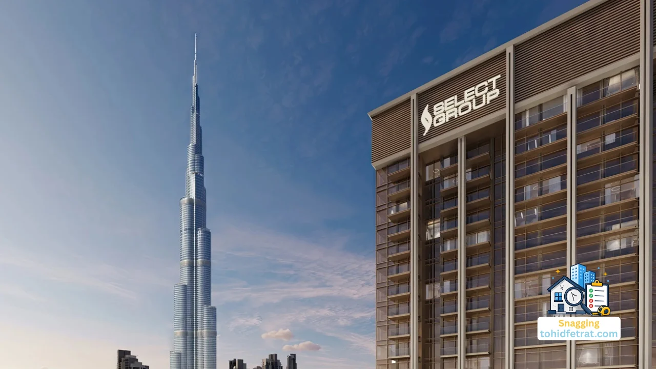 Why an Independent Inspection Protects The Edge Buyers showing The Edge tower in Business Bay and the importance of third party quality inspections before handover Presented by Tohid Fetrat