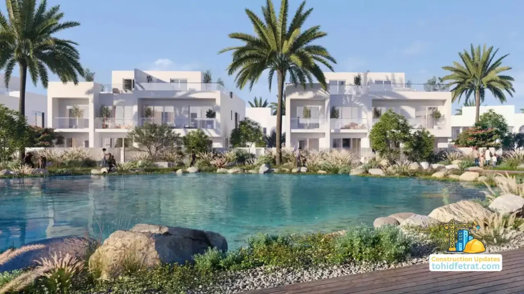 Alana at The Valley Construction Updates featuring modern waterfront villas surrounded by landscaped gardens and a tranquil lagoon in Dubai Presented by Tohid Fetrat