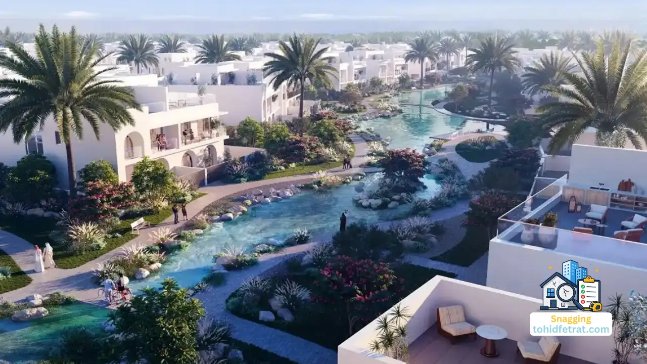 Alana at The Valley by Emaar Snagging Inspection overlooking landscaped waterways luxury villas and pedestrian paths Presented by Tohid Fetrat