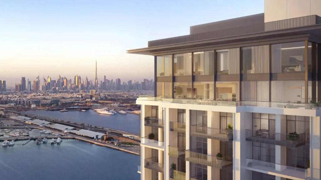 ANWA Aria by OMNIYAT penthouse level residence overlooking Dubai skyline waterfront marina and contemporary architecture in Dubai Presented by Tohid Fetrat