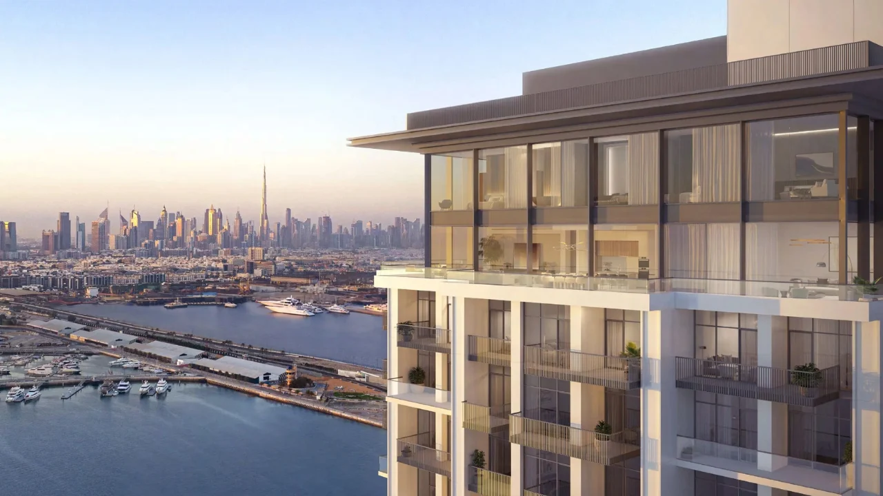ANWA Aria by OMNIYAT penthouse level residence overlooking Dubai skyline waterfront marina and contemporary architecture in Dubai Presented by Tohid Fetrat