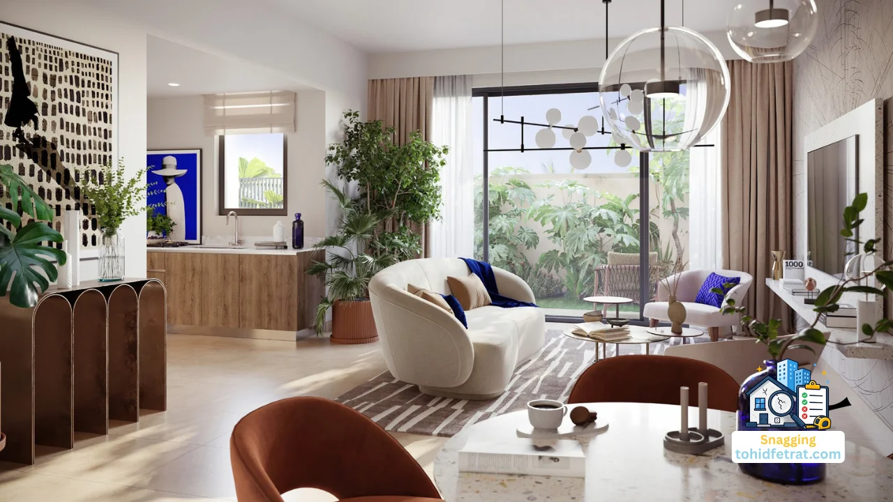 Anya at Arabian Ranches 3 by Emaar Properties contemporary living room illustrating why an independent snagging inspection protects buyers in Dubai Presented by Tohid Fetrat