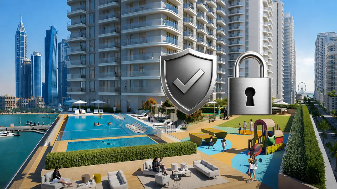 Beachgate by Address at Emaar Beachfront with escrow account protection highlighting secure off plan property payments. Presented by Tohid Fetrat