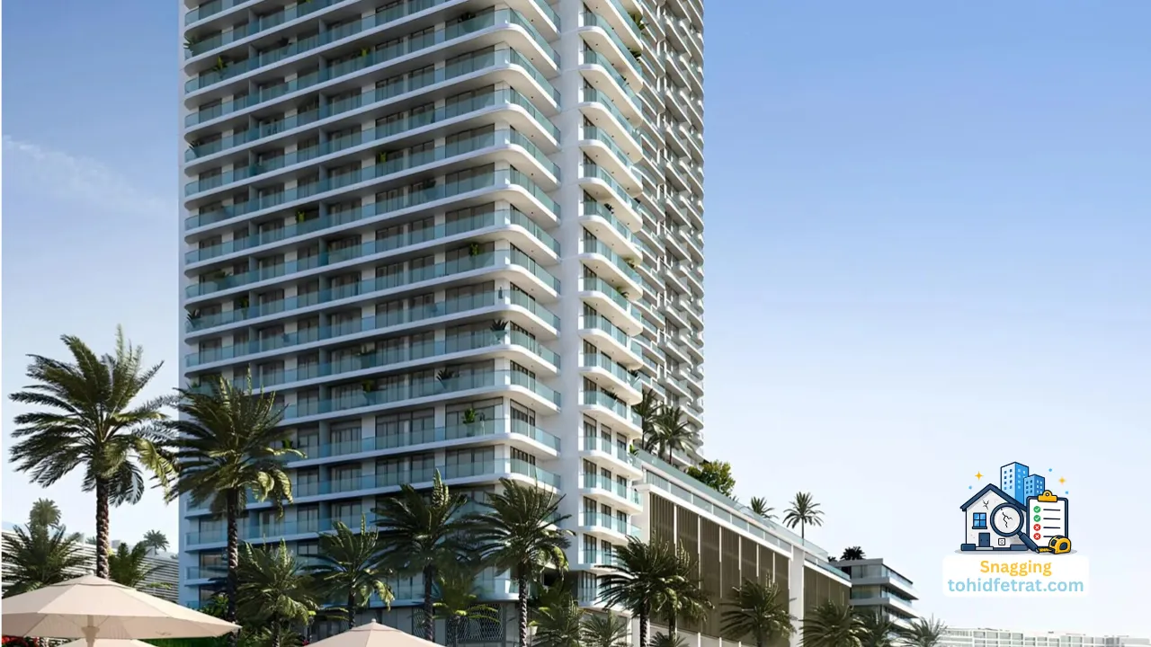 Beachgate by Address tower at Emaar Beachfront featured for the Beachgate by Address Snagging Inspection service. Presented by Tohid Fetrat