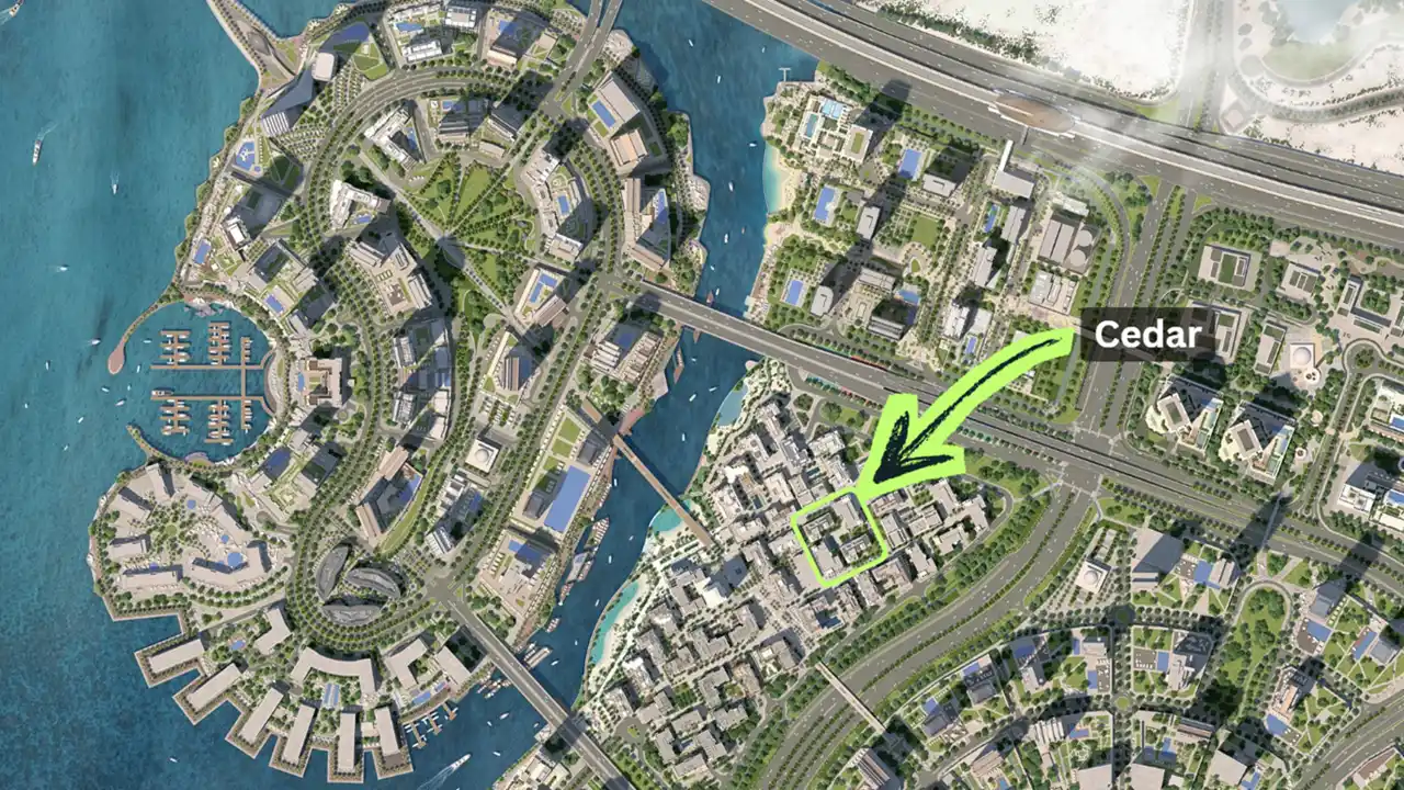 Cedar at Dubai Creek Harbour by Emaar Properties location within the Creek Beach community master plan in Dubai - Presented by Tohid Fetrat