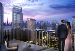 Creek Gate at Dubai Creek Harbour by Emaar Properties private balcony with panoramic Dubai skyline and waterfront views in Dubai - Presented by Tohid Fetrat