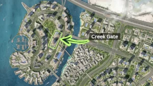 Creek Gate at Dubai Creek Harbour by Emaar Properties location within the Dubai Creek Harbour master community map in Dubai - Presented by Tohid Fetrat