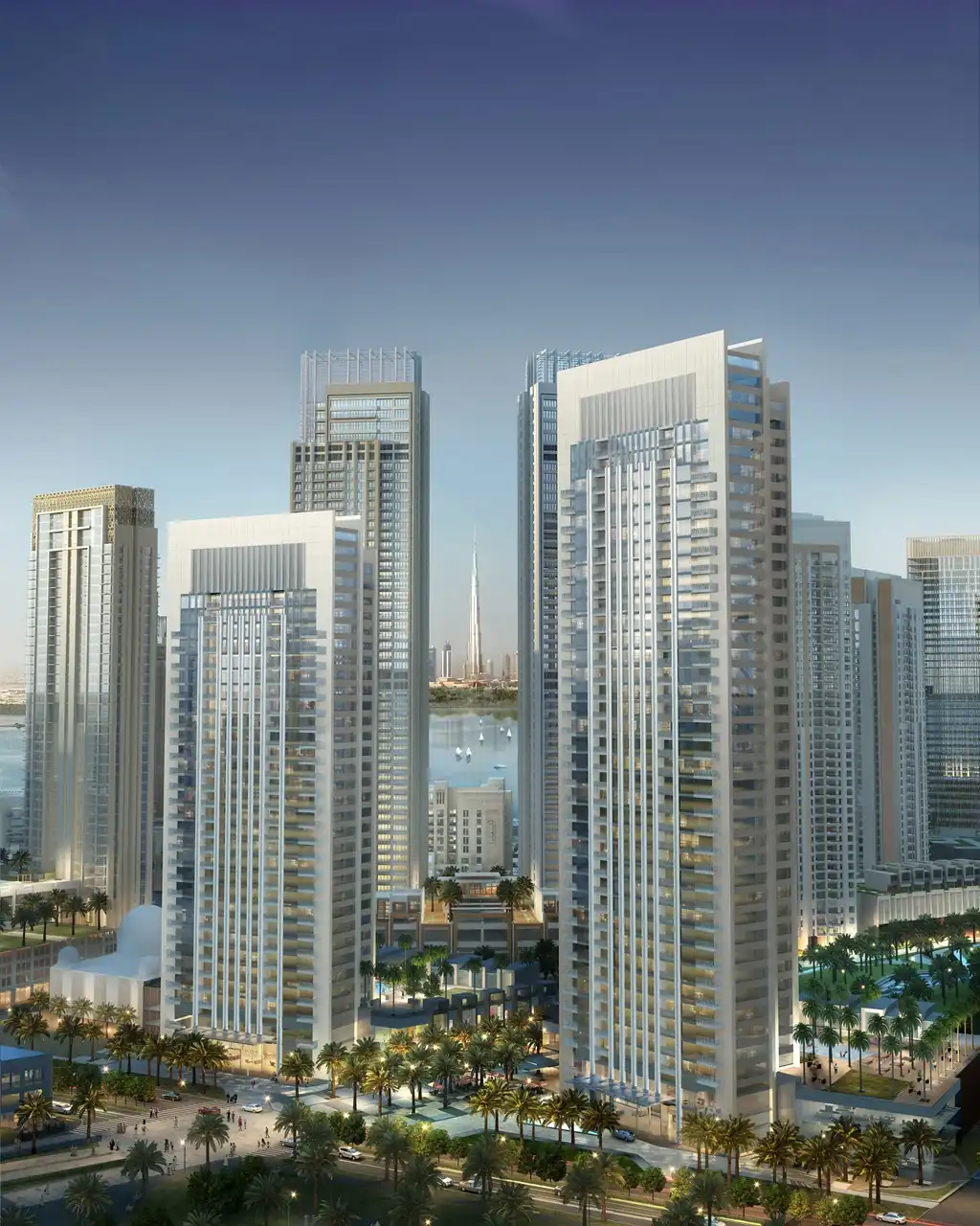 Creek Gate at Dubai Creek Harbour by Emaar Properties twin residential towers with Dubai skyline and waterfront views in Dubai - Presented by Tohid Fetrat