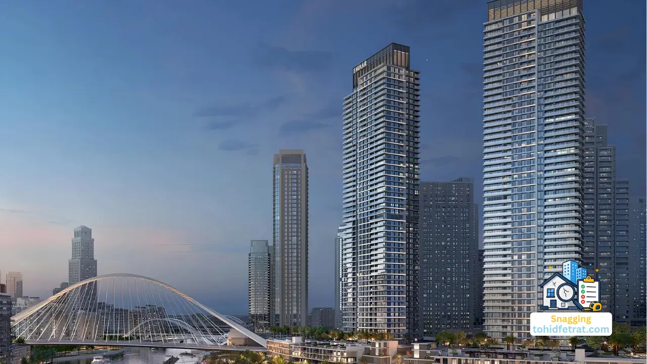 Why Snagging Matters at This Stage of Creek Waters 2, Creek Waters 2 at Dubai Creek Harbour by Emaar tower exterior before handover inspection in Dubai - Presented by Tohid Fetrat