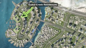 Dubai Creek Residences at Dubai Creek Harbour by Emaar Properties location within Dubai Creek Harbour community map in Dubai Presented by Tohid Fetrat