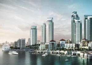 Dubai Creek Residences at Dubai Creek Harbour by Emaar Properties waterfront residential towers overlooking the marina and Dubai Creek in Dubai Presented by Tohid Fetrat