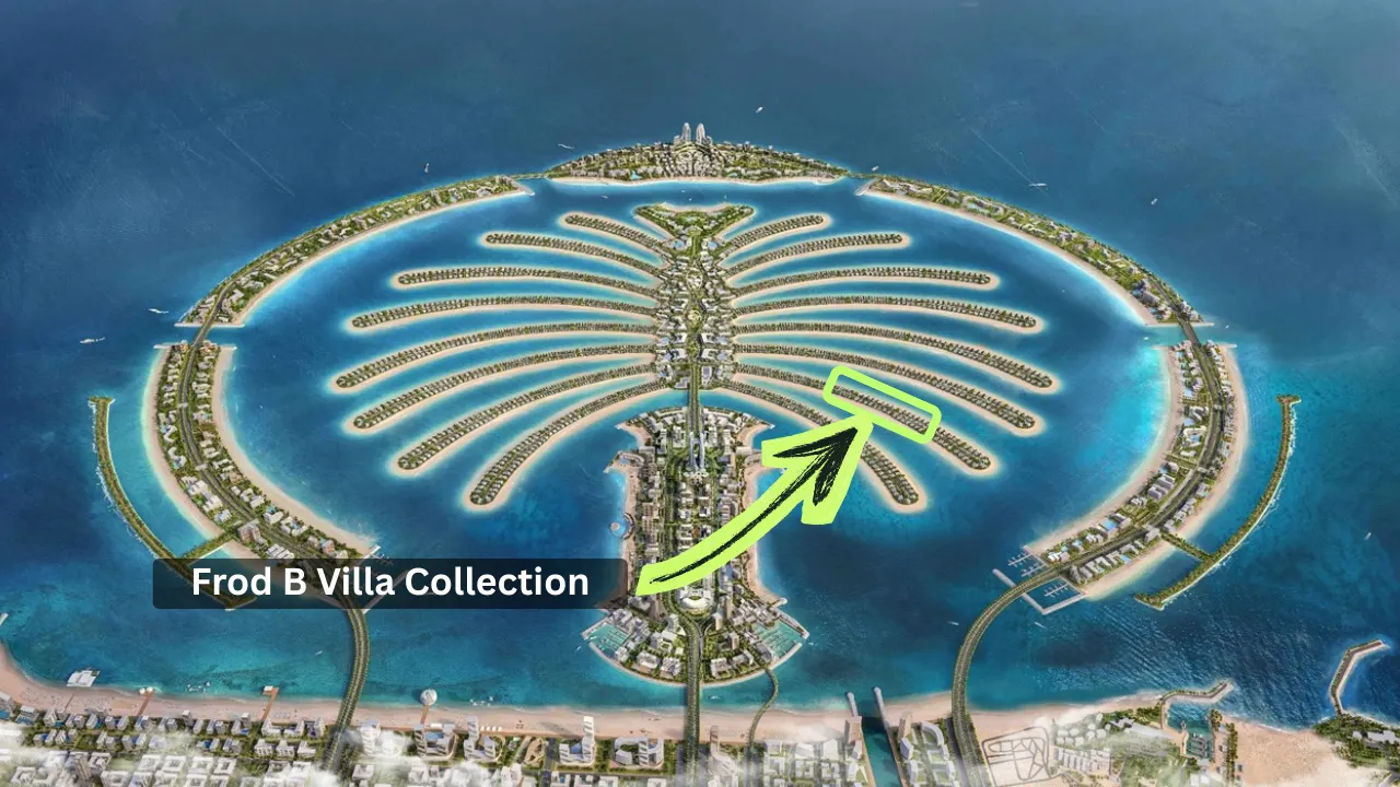 Frond B by Nakheel in Palm Jebel Ali location within Palm Jebel Ali showing the frond position island fronds and surrounding Gulf waters in Dubai - Presented by Tohid Fetrat
