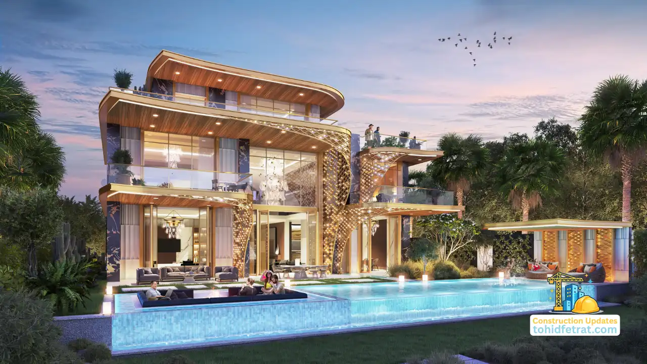 Luxury villa at GEMS Estates in DAMAC Hills featured in the GEMS Estates Construction Update April 2026. Presented by Tohid Fetrat