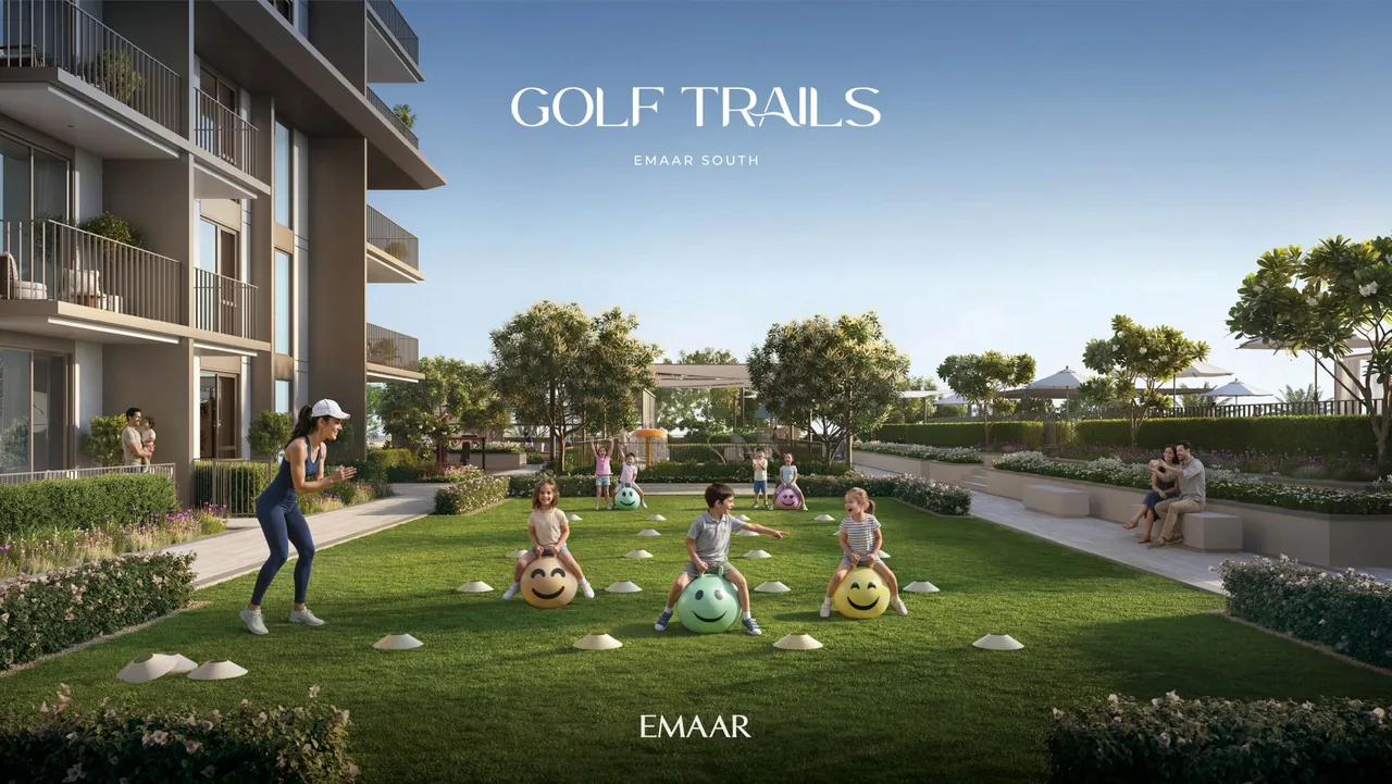 Golf Trails by Emaar in Emaar South community landscape pathway with green open spaces shaded walkways and family friendly surroundings in Dubai - Presented by Tohid Fetrat