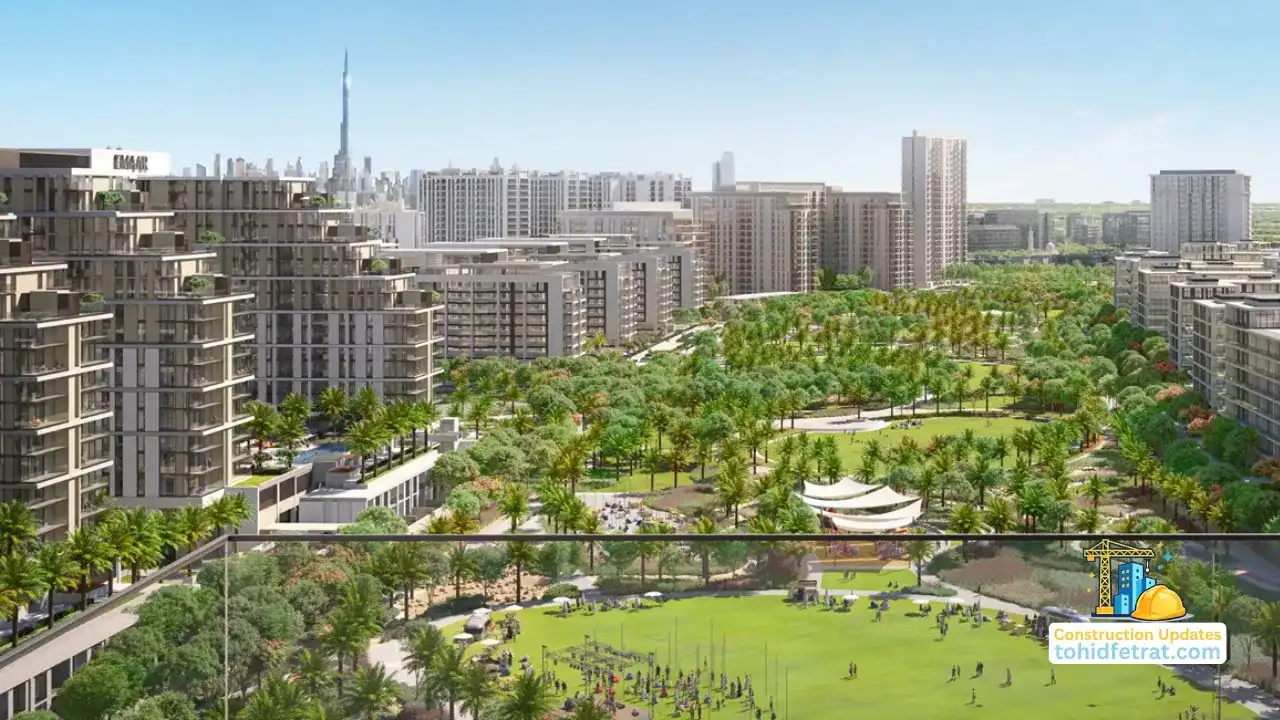 Greenside Residence by Emaar in Dubai Hills Estate construction update February 2026 showing the residential development progress in Dubai - Presented by Tohid Fetrat