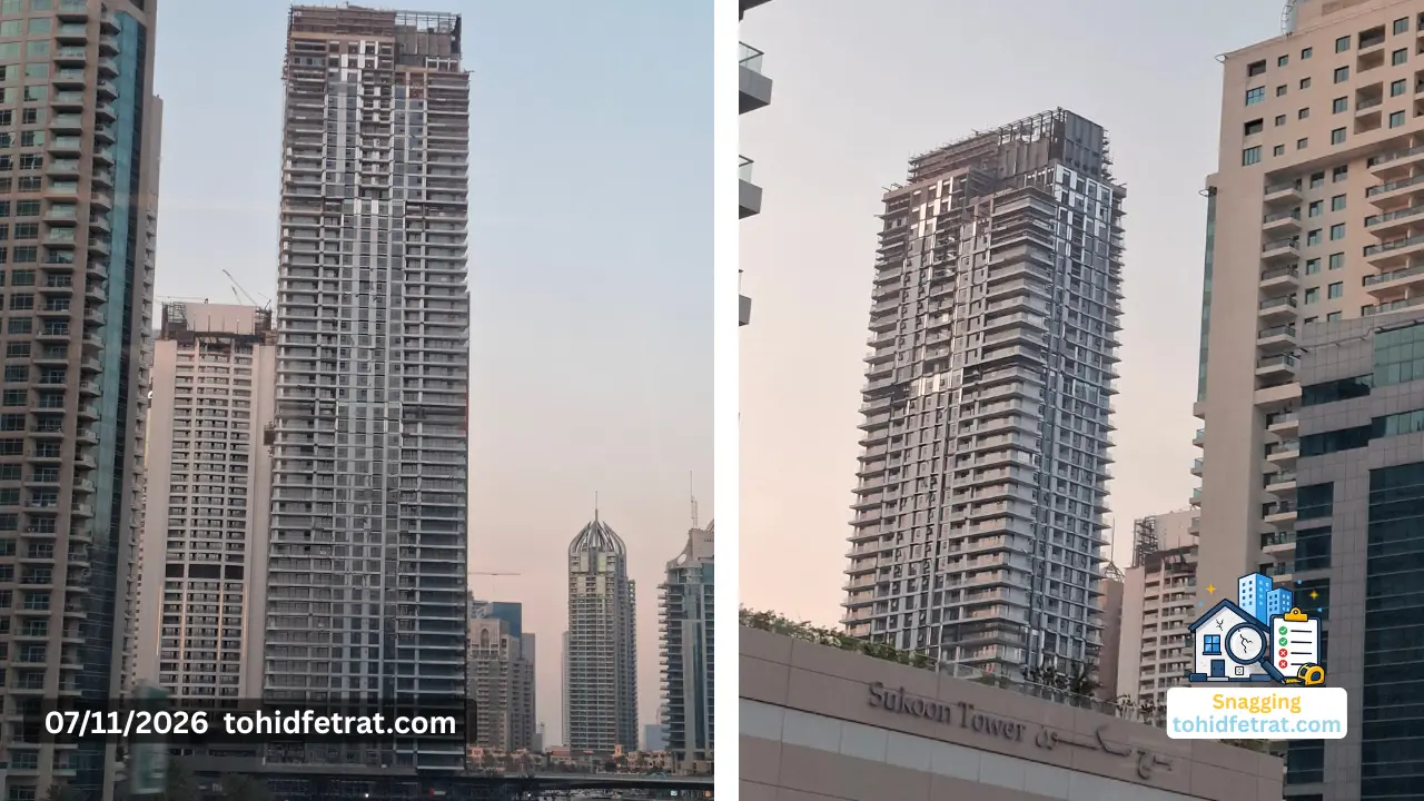 Marina Shores Snagging Inspection showing the residential tower on 11 July 2026 in Dubai Marina Captured by Tohid Fetrat