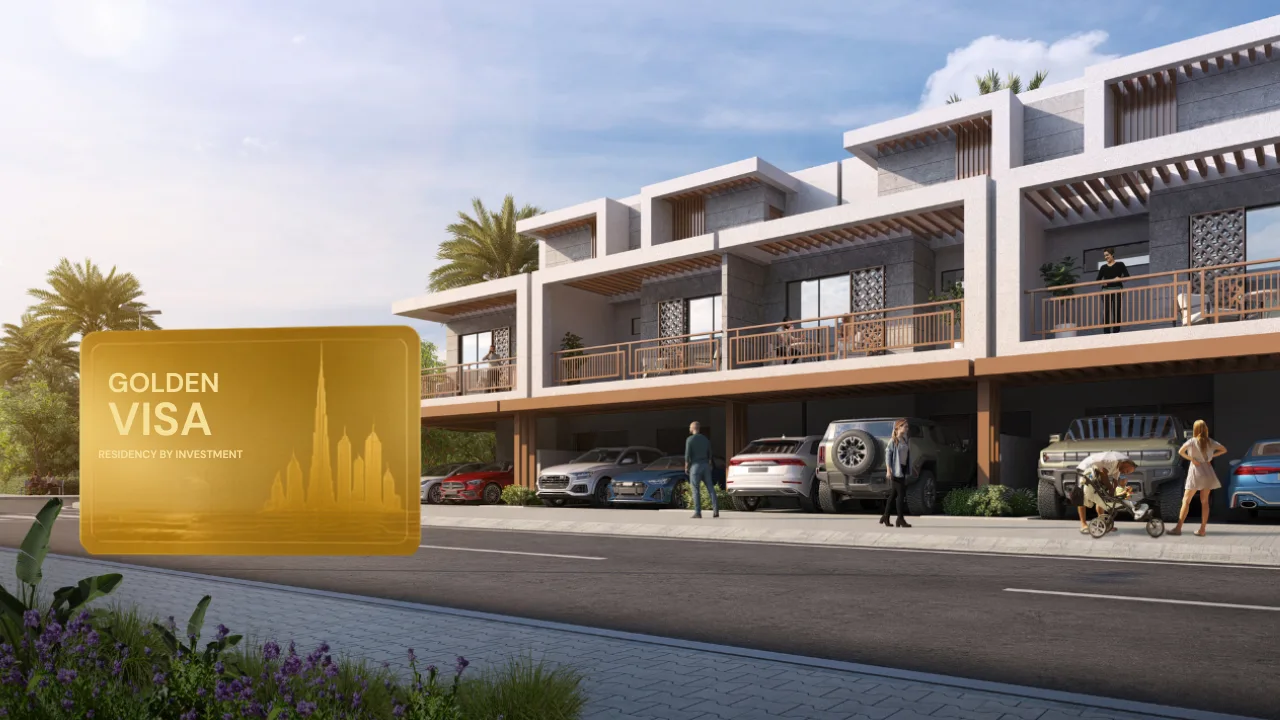Natura at DAMAC Hills 2 by DAMAC Properties contemporary townhouses highlighting Golden Visa eligibility opportunity in Dubai Presented by Tohid Fetrat