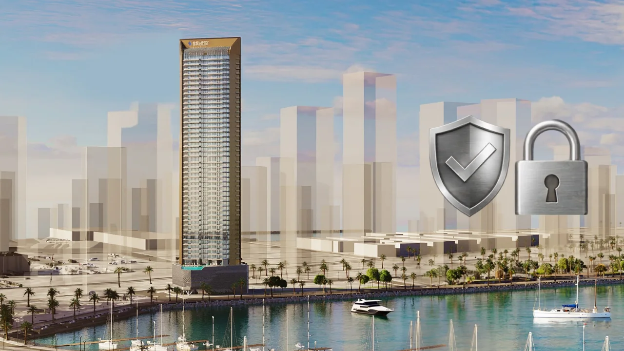 Nautica One by Select Group in Dubai Maritime City with escrow account security concept overlooking the waterfront in Dubai Presented by Tohid Fetrat