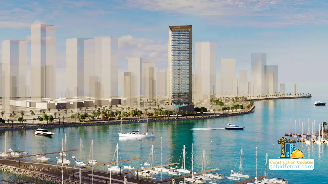 Nautica Two by Select Group in Dubai Maritime City construction updates showing the waterfront tower overlooking the marina and Gulf in Dubai Presented by Tohid Fetrat