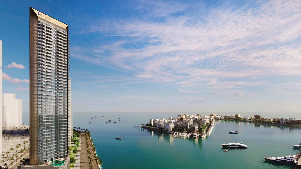 Nautica Two by Select Group in Dubai Maritime City waterfront residential tower overlooking the marina and Gulf with yachts and coastal skyline in Dubai Presented by Tohid Fetrat