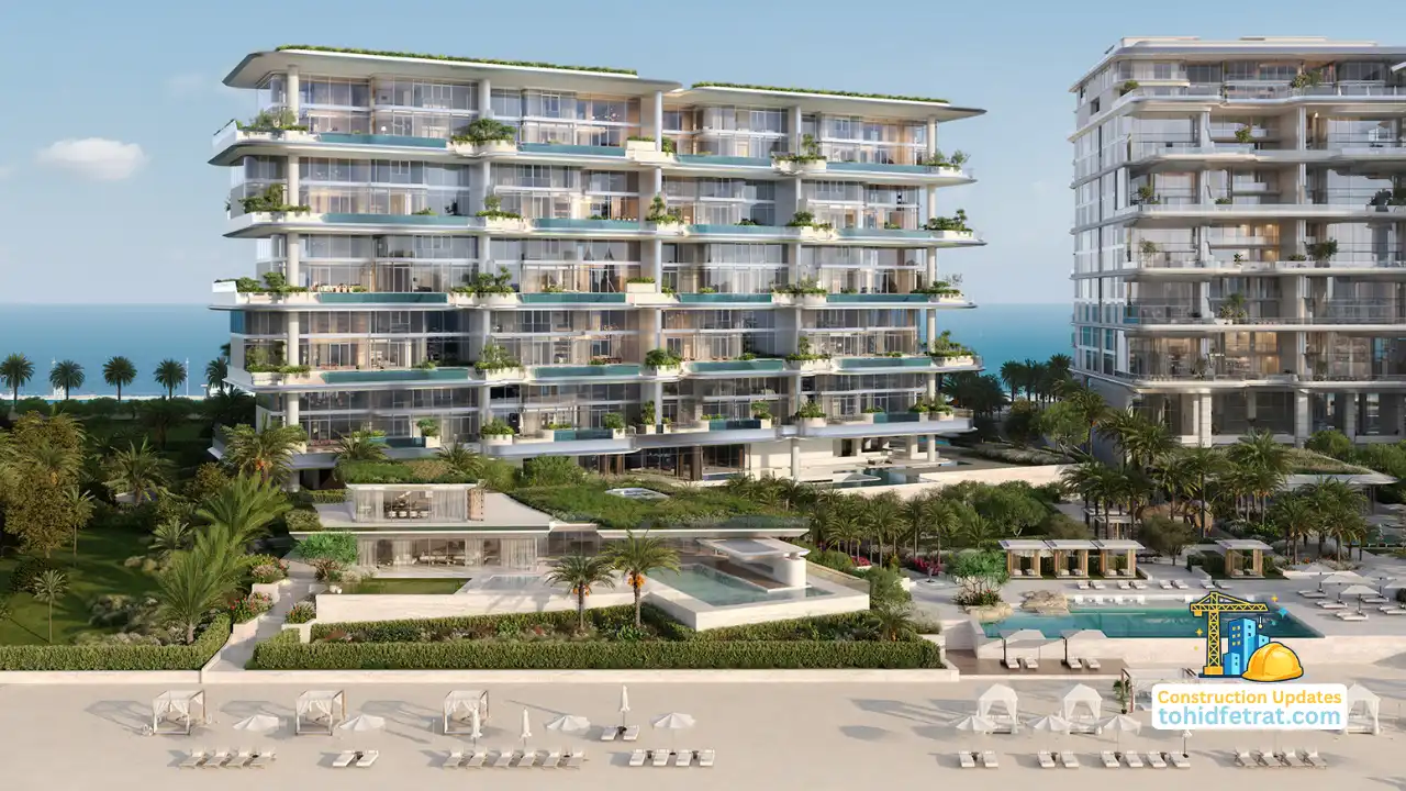 Orla Infinity Palm Jumeirah Dorchester Collection by Omniyat construction update March 2026 showing the luxury beachfront residential development in Dubai Presented by Tohid Fetrat