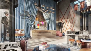 RAW District 2 by Imtiaz luxury residences lobby interior with designer reception area and contemporary décor in Dubai - Presented by Tohid Fetrat