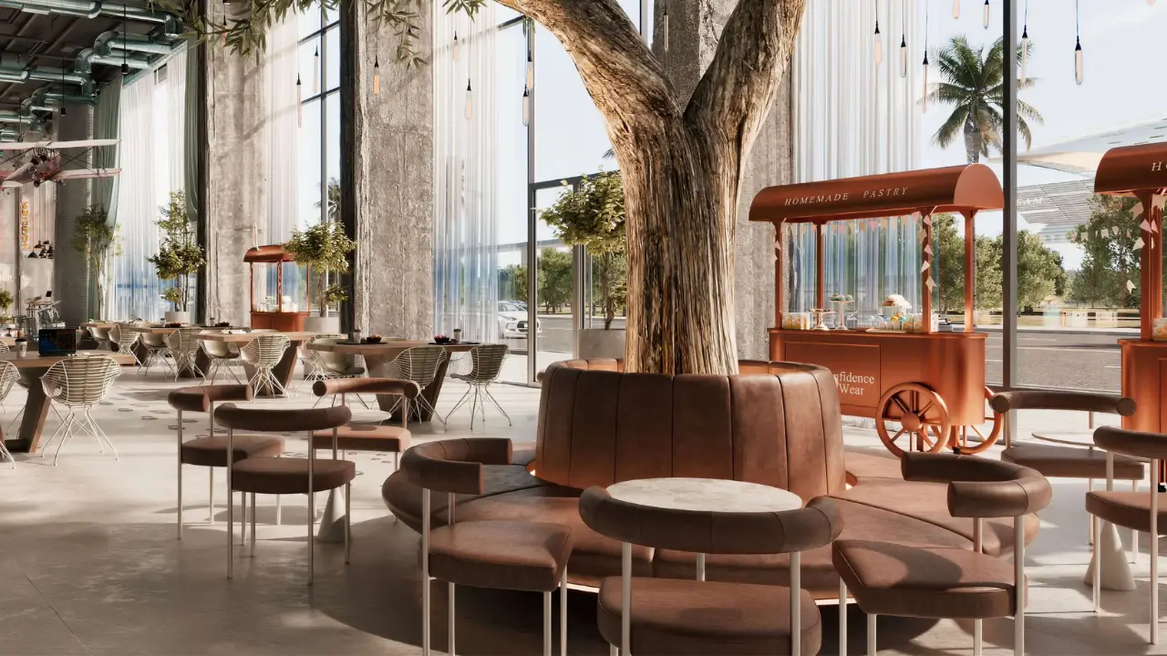 RAW District by Imtiaz in Downtown Jebel Ali café and social lounge with indoor seating, artisan kiosks, and contemporary lifestyle interiors in Dubai - Presented by Tohid Fetrat