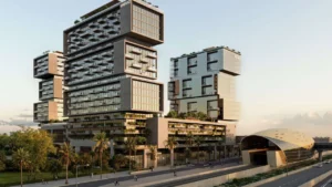 RAW District by Imtiaz in Downtown Jebel Ali mixed use development beside the metro station with residential towers, office building, and retail podium in Dubai - Presented by Tohid Fetrat