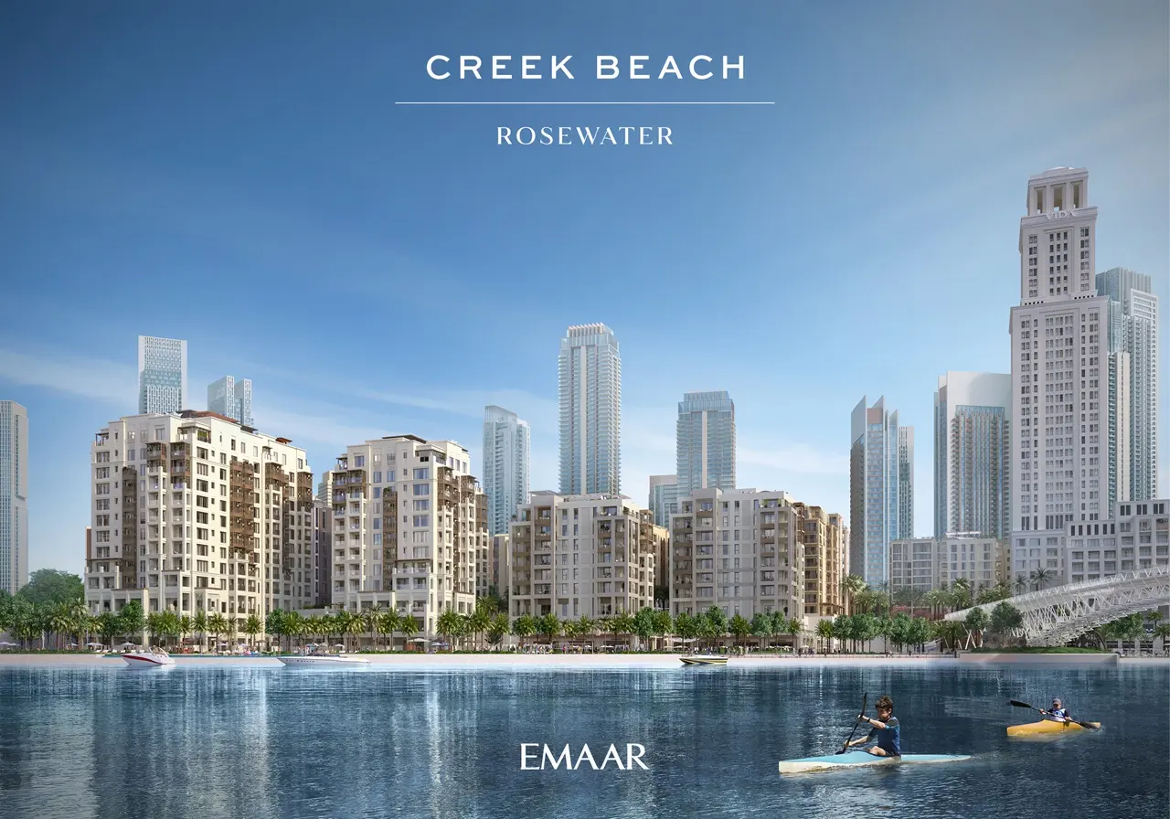 Rosewater at Dubai Creek Harbour by Emaar Properties waterfront residential community with modern apartment buildings and skyline views in Dubai Presented by Tohid Fetrat