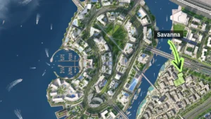 Savanna at Dubai Creek Harbour by Emaar Properties location within Dubai Creek Harbour master plan highlighting the project position in Dubai Presented by Tohid Fetrat