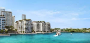 The Cove 2 at Dubai Creek Harbour by Emaar Properties waterfront residential community with modern apartment buildings overlooking the lagoon in Dubai Presented by Tohid Fetrat