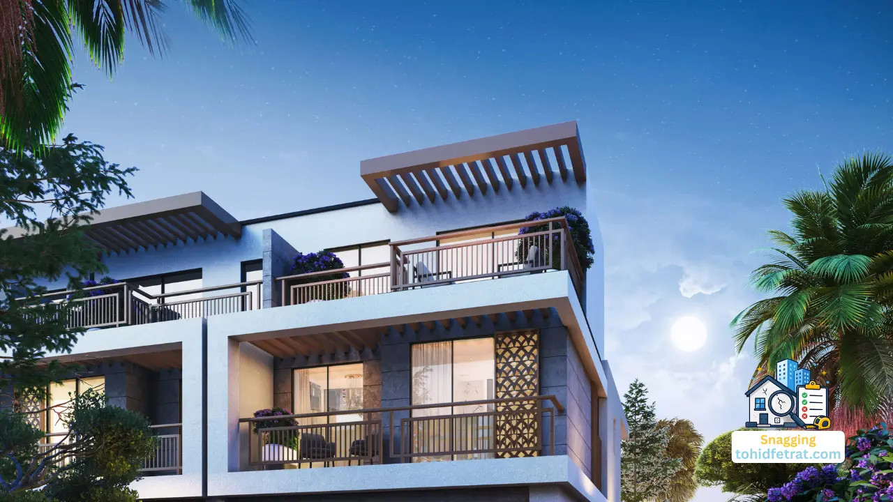 Violet at DAMAC Hills 2 by DAMAC Properties snagging inspection for townhouse exterior and architectural finishes in Dubai Presented by Tohid Fetrat